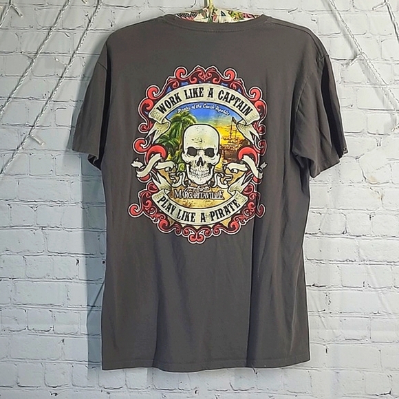 Margaritaville Pirate Pidgeon Forge Tennessee Skull Graphic Print Tshirt Mens M - Picture 3 of 14